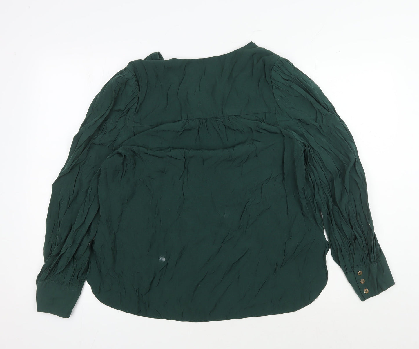 Louche Women's Green V-Neck Blouse Size 14