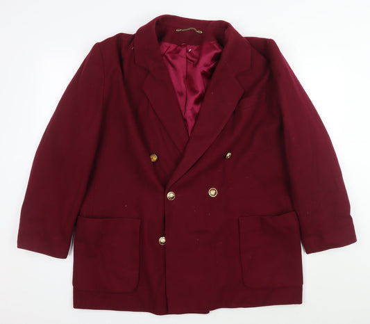 H Collection Women's Red Wool Cashmere Coat Size 18
