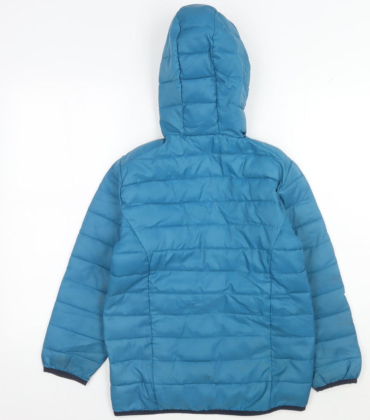 Back view of Freedom Trail girls’ blue puffer jacket 9-10 years