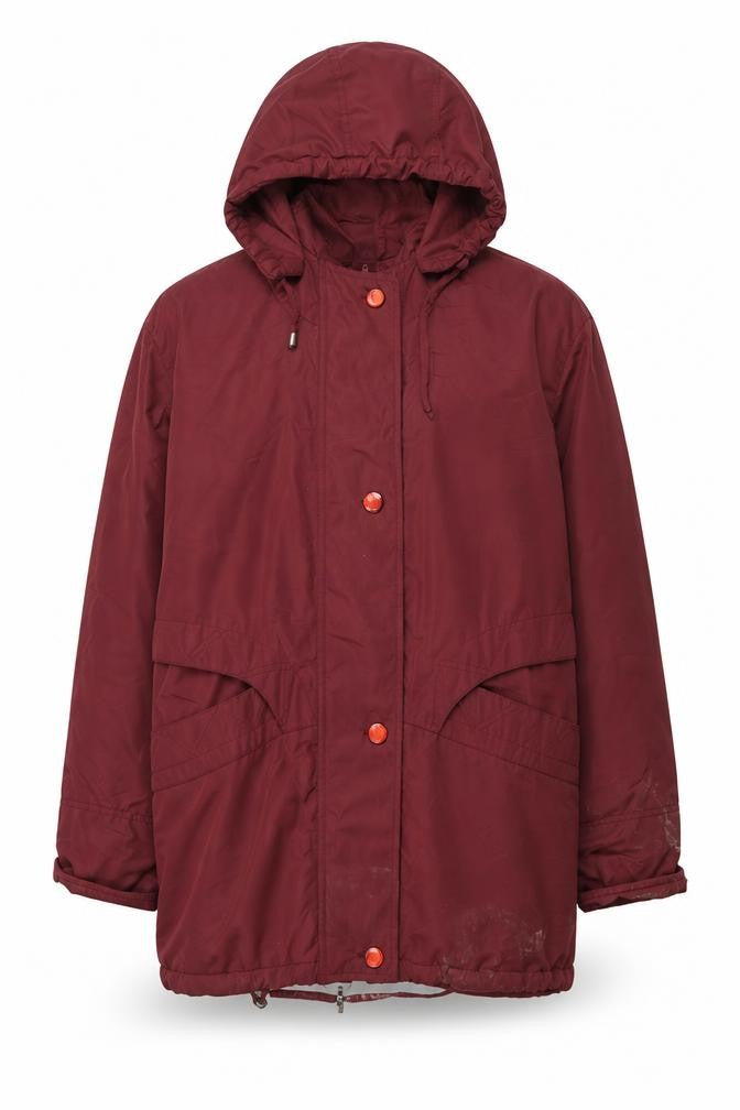 Klass Collection Women's Red Parka Jacket XL, Hooded