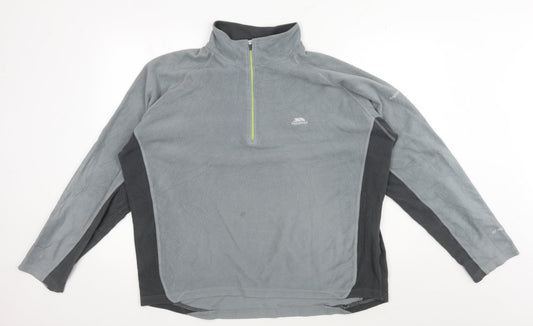 Trespass Men's Grey 1/4 Zip Fleece Sweatshirt, XL, Regular Fit