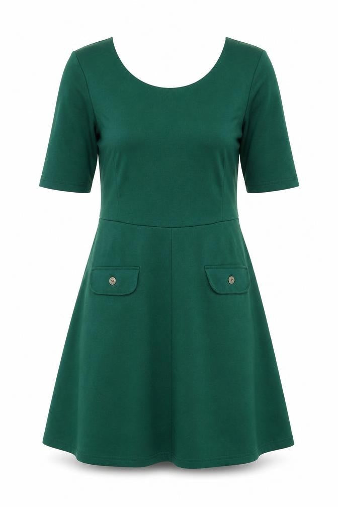 Vila Women's Green Fit & Flare Mini Dress, M