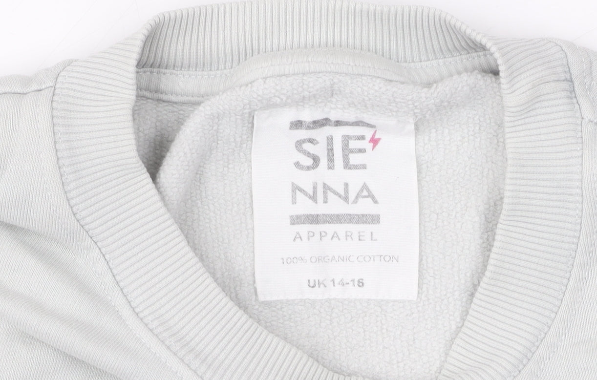 Sienna Women’s White Pullover Sweatshirt, Size 14