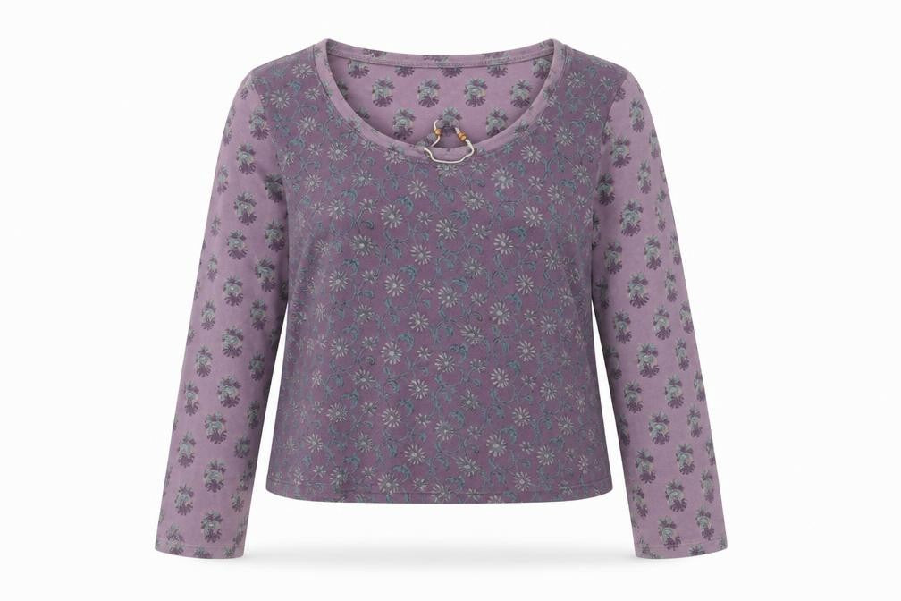 Monsoon Women's Purple Floral Jumper, Size 16, Scoop Neck