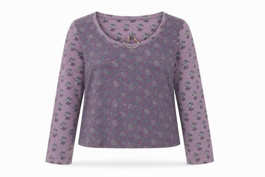 Monsoon Women's Purple Floral Jumper, Size 16, Scoop Neck