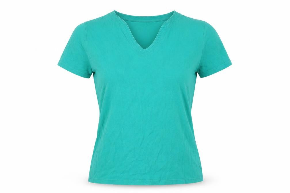ISLE Essentials Women's Green V-Neck T-Shirt Size 14