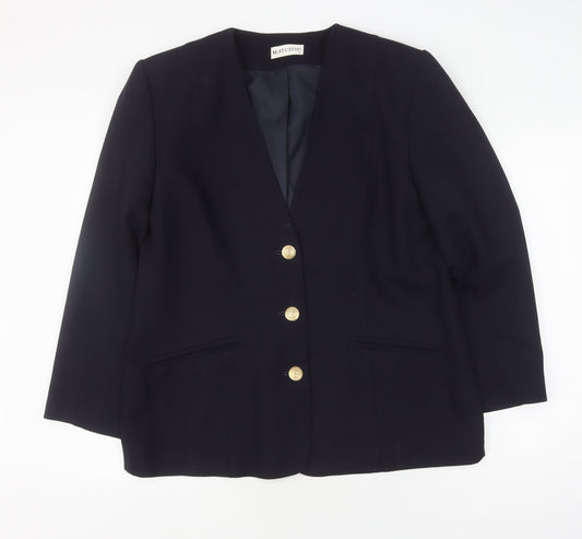 MATCHset Women's Black Suit Jacket, Size 16