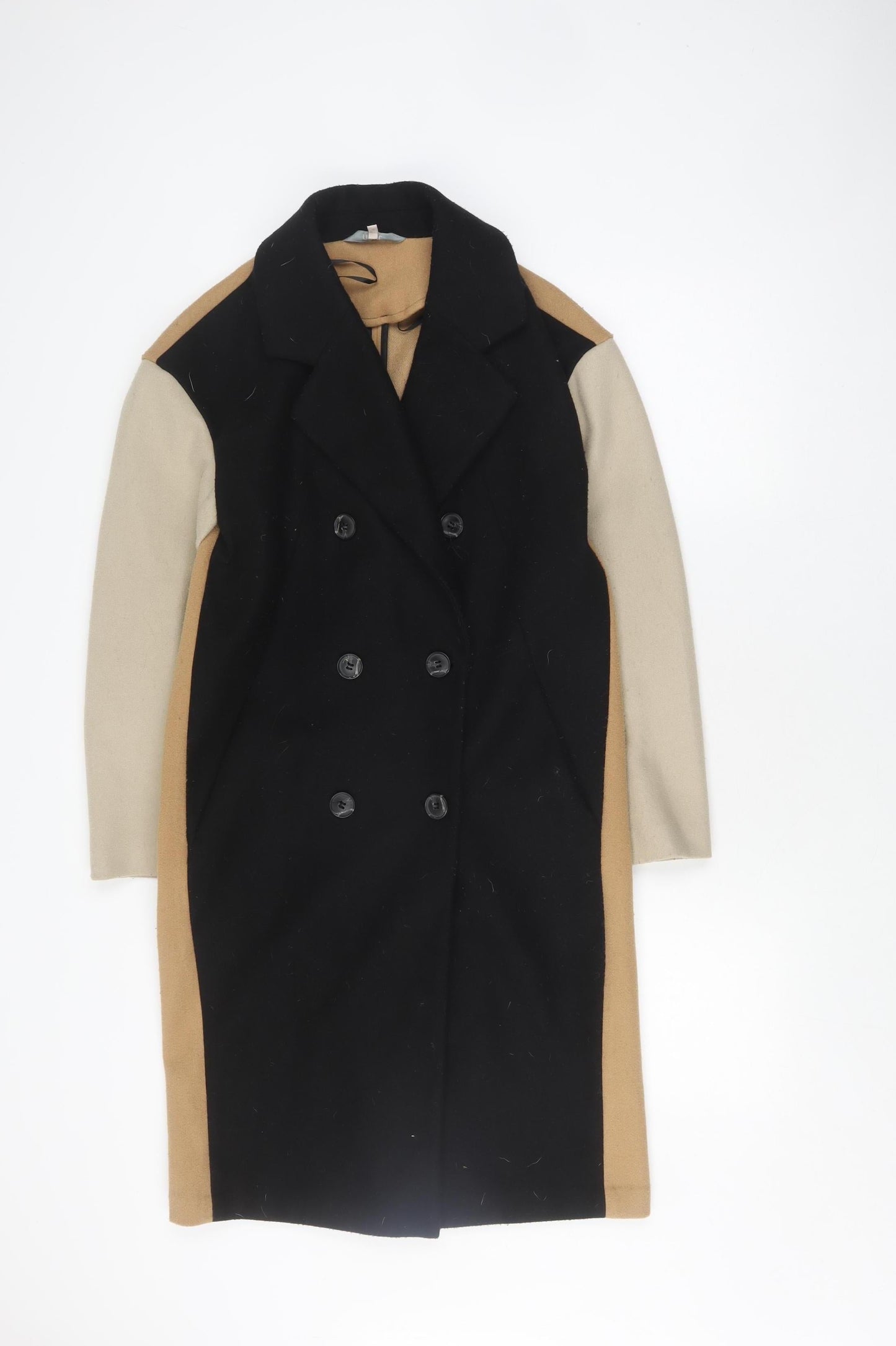 Next Women's Black Beige Overcoat Size 6