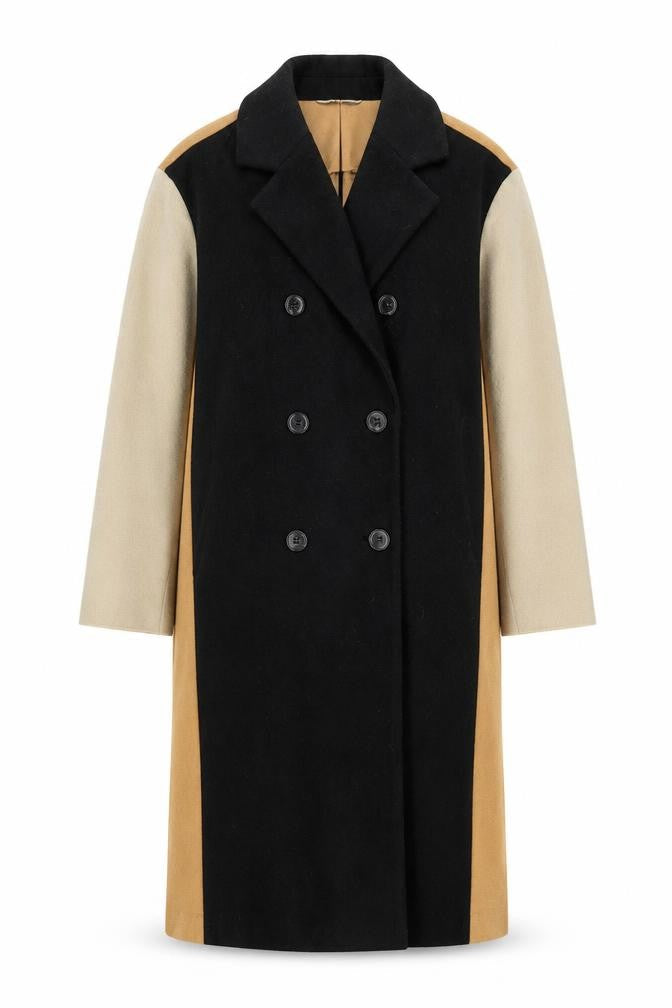 Next Women's Black Beige Overcoat Size 6