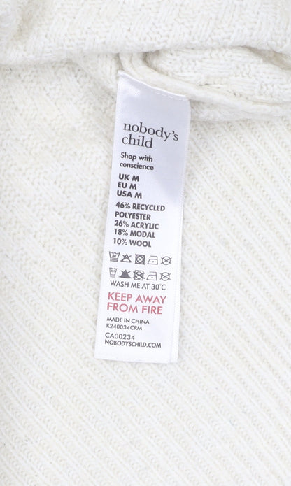 Brand and care label for Nobody's Child Women's White jumper M