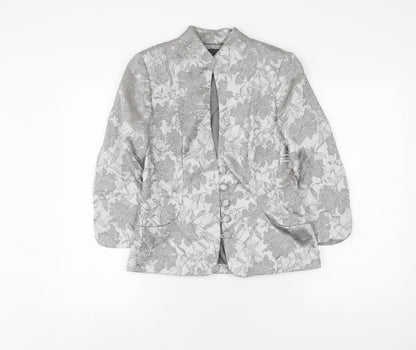 Alexon Women's Grey Size 8 Floral Suit Jacket