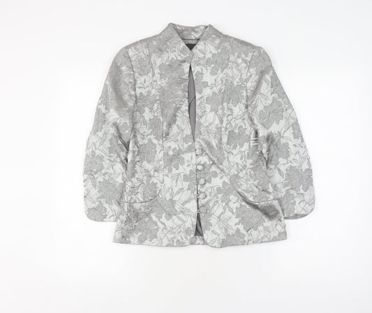 Alexon Women's Grey Size 8 Floral Suit Jacket