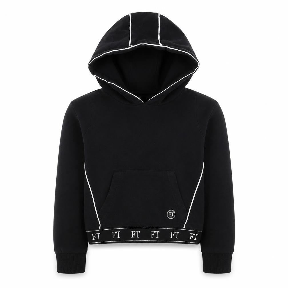 Firetrap Girls Black Pullover Hoodie 6-7 Years Cotton