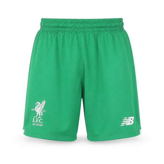 Front view of New Balance boys’' green athletic shorts, size 9, sports ideal