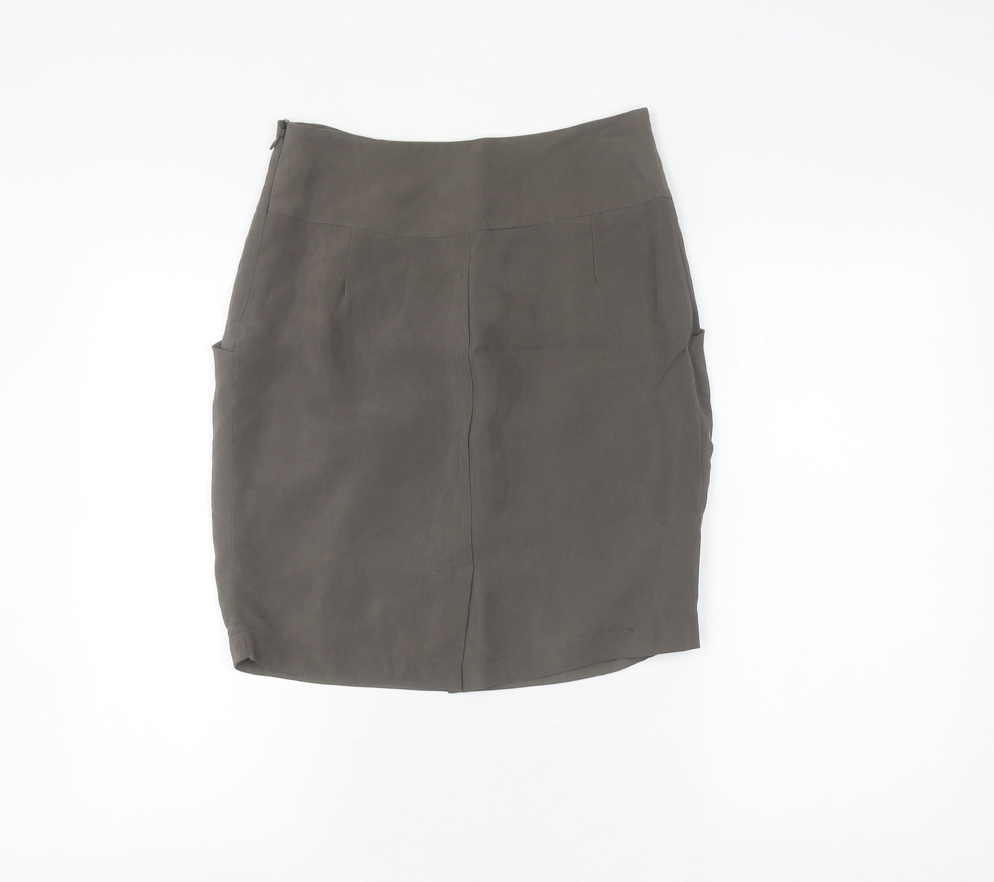 Reiss Women's Grey Pleated Knee Length Skirt Size 8