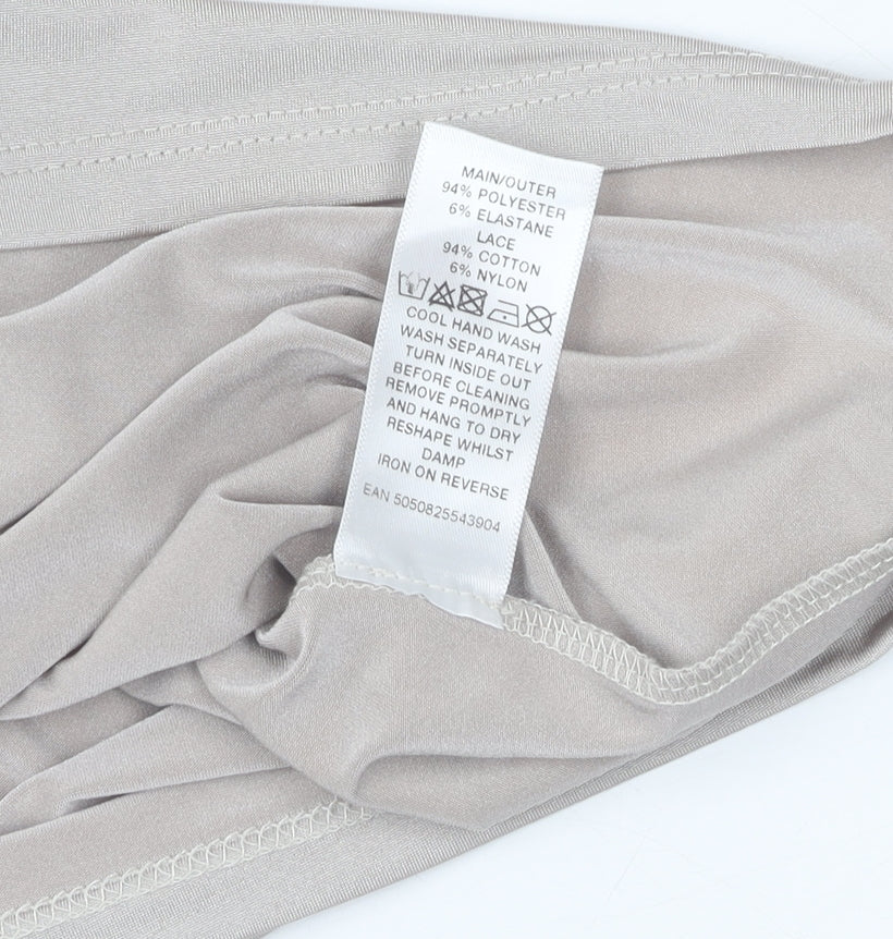 Alexon Women's Beige Lace Accent Tank, Size S, Cowl Neck