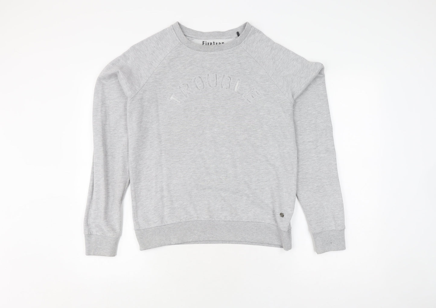 Firetrap Blackseal Grey Pullover Sweatshirt M Unisex