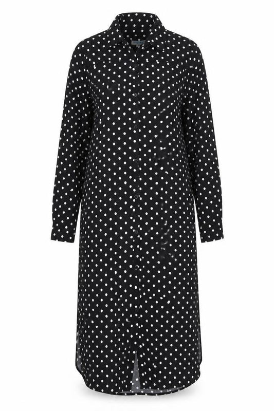 JoJo Maman Bébé Women's Black Polka Dot Shirt Dress Size 10