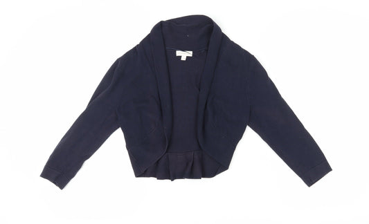 Monsoon Women's Blue Cardigan M, Bow Accent, Cotton