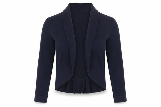 Monsoon Women's Blue Cardigan M, Bow Accent, Cotton