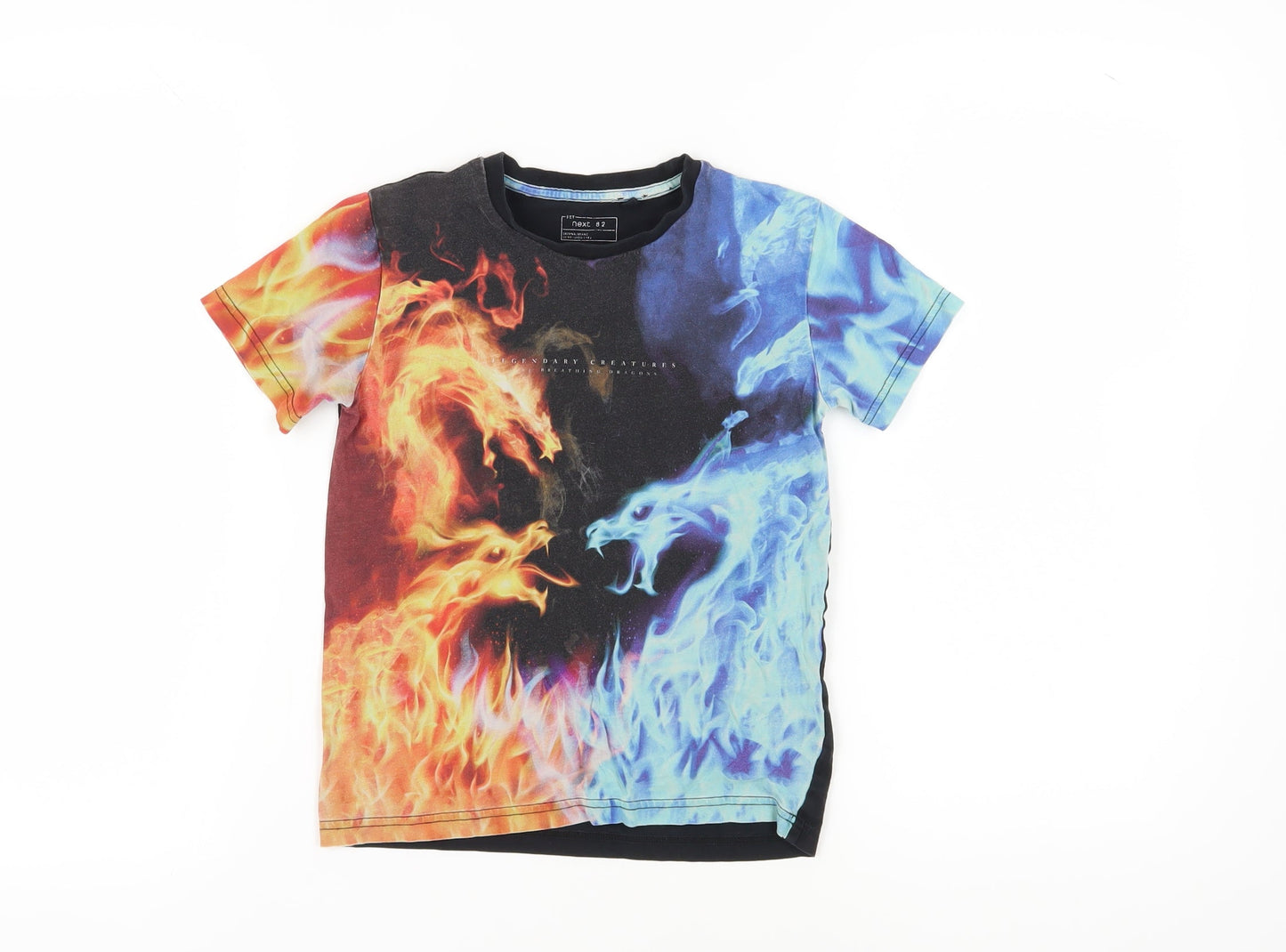 Next Boys Multicoloured Fire and Water Graphic T-Shirt, Size 8