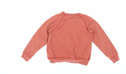 Back view of Crewcuts girls’ red pullover sweatshirt m long sleeve casual