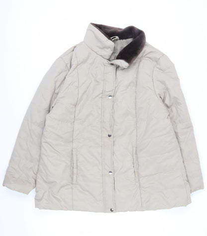 Additional front view of Anne de Lançay Women's Beige Puffer Coat XL
