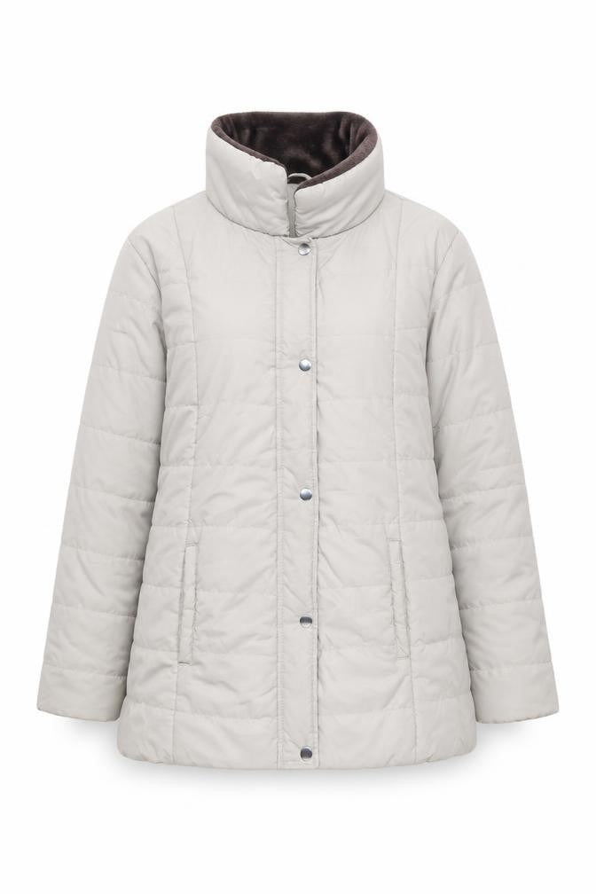 Front view of Anne de Lançay Women's Beige Puffer Coat XL