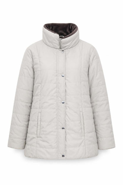 Front view of Anne de Lançay Women's Beige Puffer Coat XL