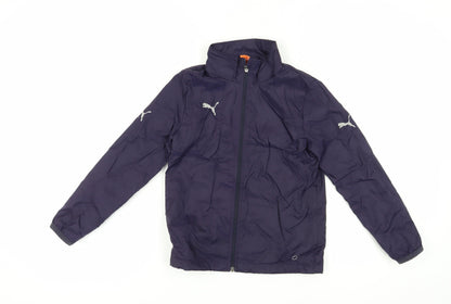Additional front view of Puma boys’ blue windbreaker jacket, size 10