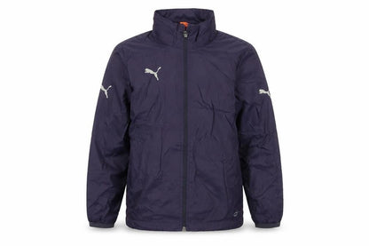 Front view of Puma boys’ blue windbreaker jacket, size 10