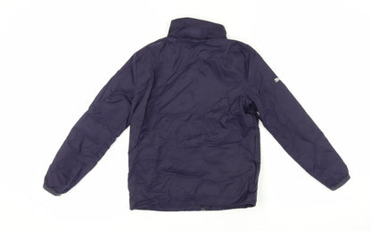 Back view of Puma boys’ blue windbreaker jacket, size 10
