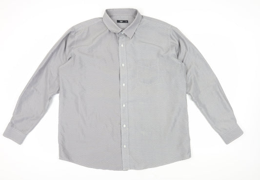 Cotton Traders Men's Grey 2XL Button-Up Shirt
