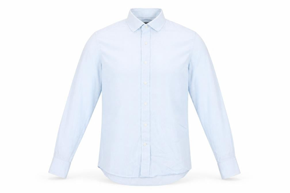 Savile Row Men's Blue Slim Fit Long Sleeve Dress Shirt