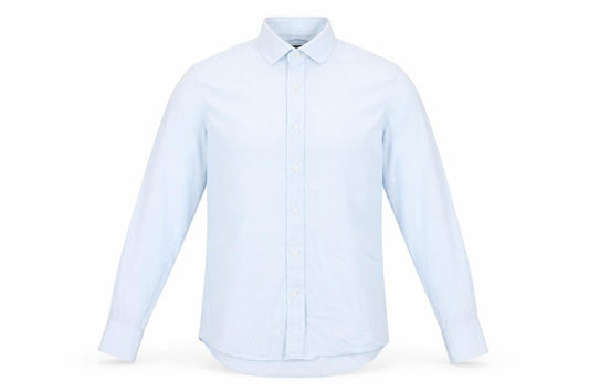 Savile Row Men's Blue Slim Fit Long Sleeve Dress Shirt