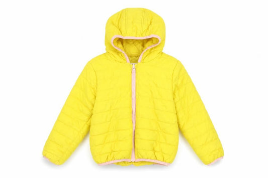 Front view of Marks & Spencer girls’ yellow puffer jacket 6-7 years