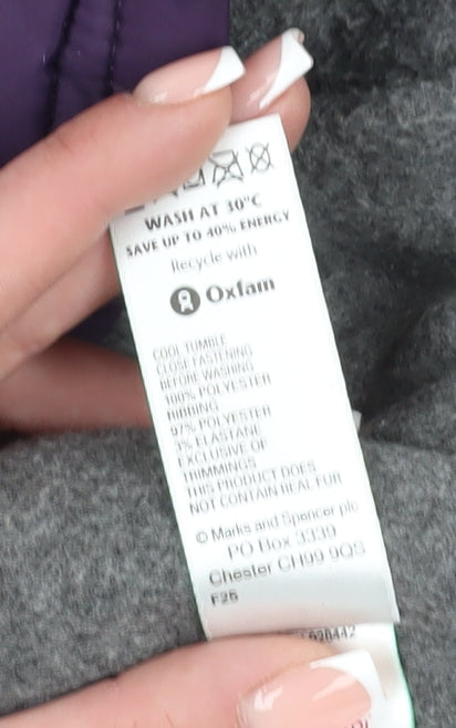 Marks and Spencer Boys Purple Puffer Jacket 9-10Y Winter