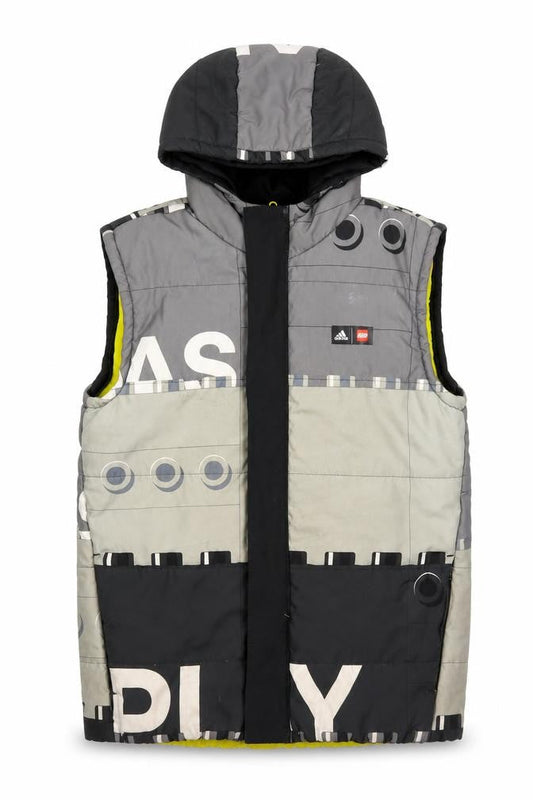 Adidas Boys Black Grey Puffer Jacket 12 Years Lego Hooded