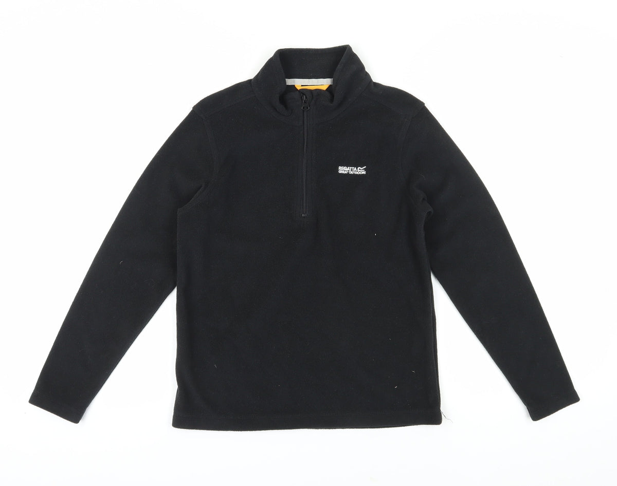 Additional front view of Regatta boys’ black fleece zip sweatshirt 13 years