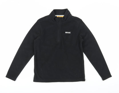 Additional front view of Regatta boys’ black fleece zip sweatshirt 13 years