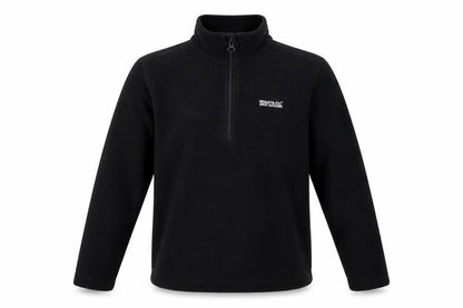 Front view of Regatta boys’ black fleece zip sweatshirt 13 years