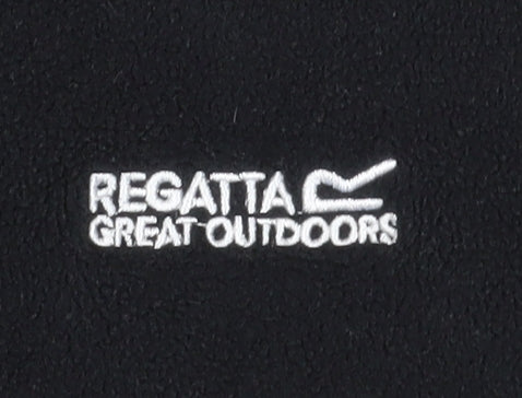 Close-up detail of Regatta boys’ black fleece zip sweatshirt 13 years