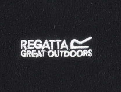 Close-up detail of Regatta boys’ black fleece zip sweatshirt 13 years