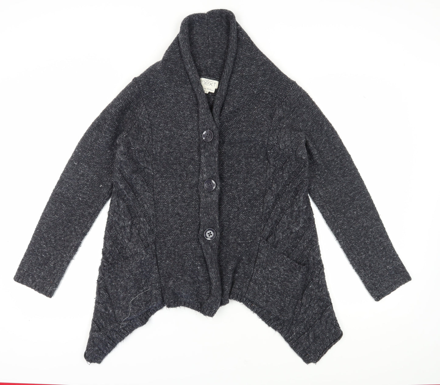 Next Women's Grey Cardigan, M, Chunky-Knit Button