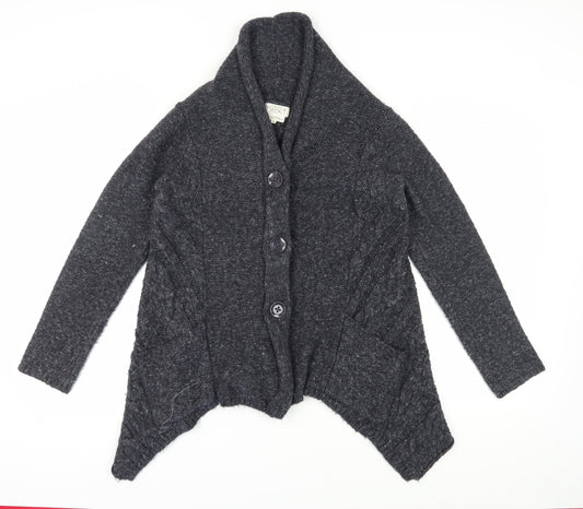 Next Women's Grey Cardigan, M, Chunky-Knit Button
