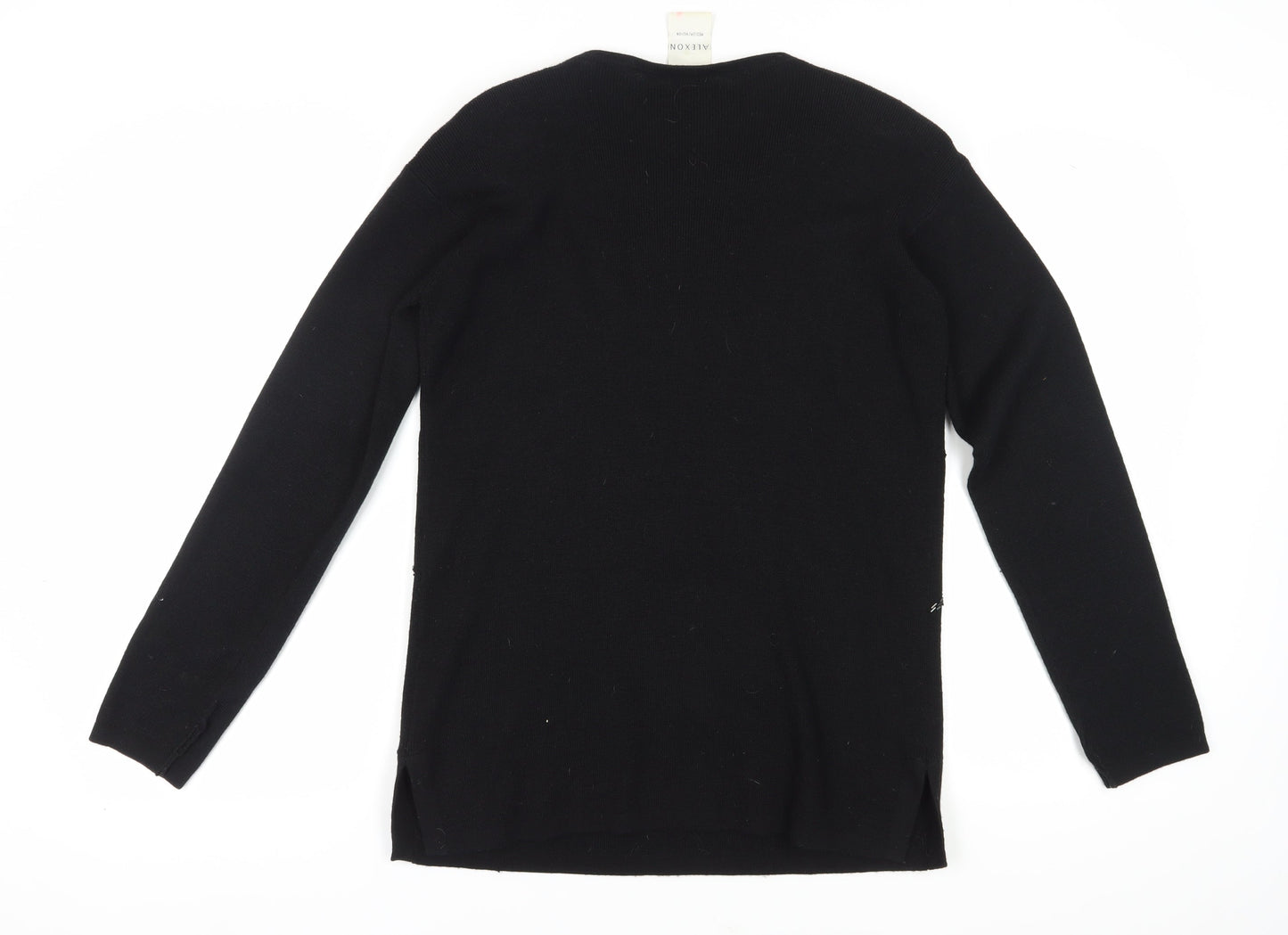 Alexon Women's Black Argyle Print Pullover Jumper Medium