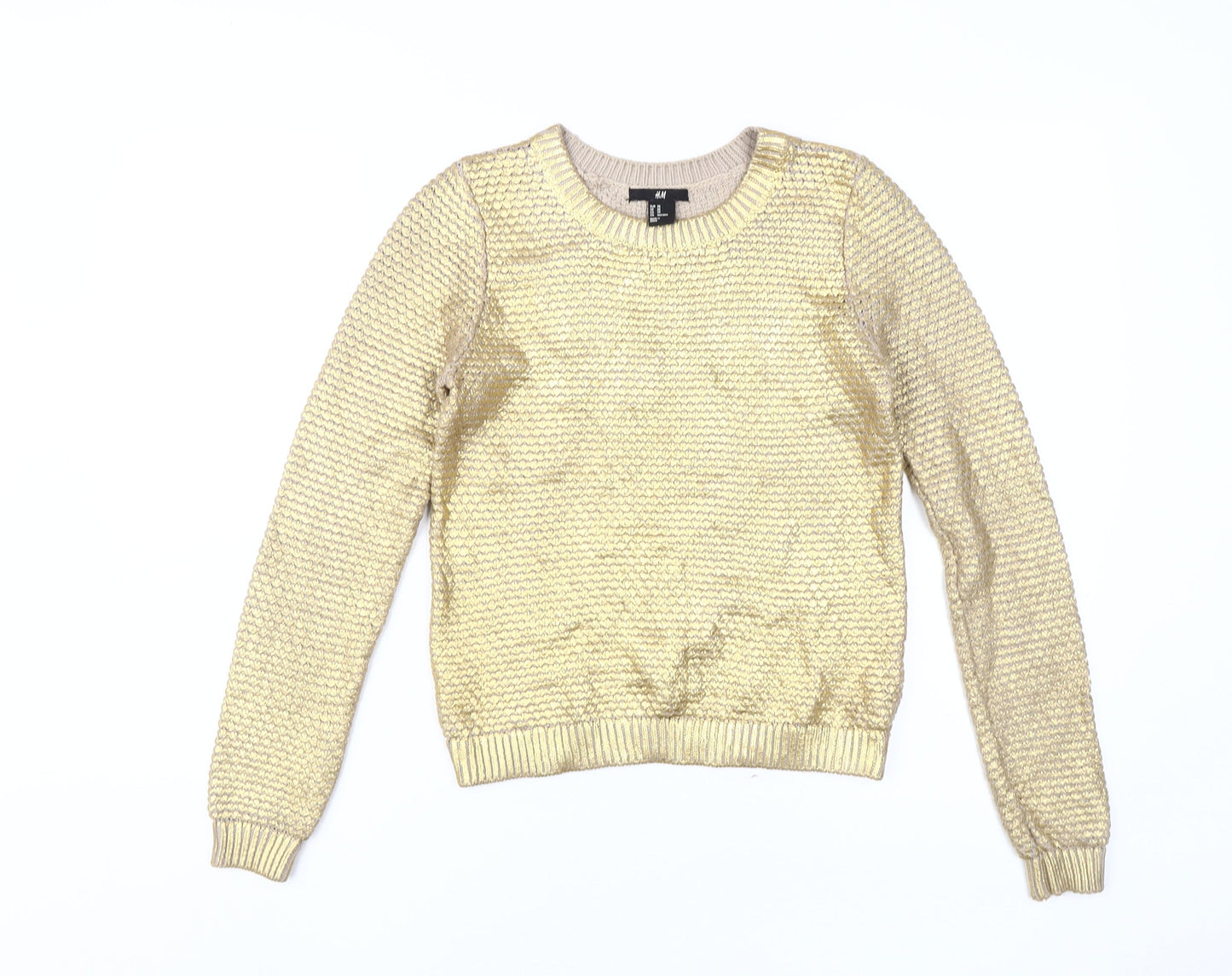 H&M Women's Gold Pullover Jumper XS