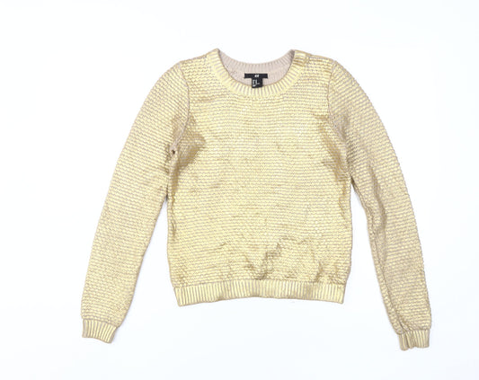 H&M Women's Gold Pullover Jumper XS