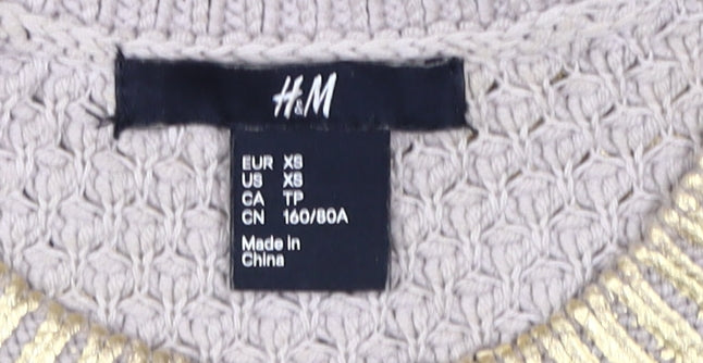 H&M Women's Gold Pullover Jumper XS