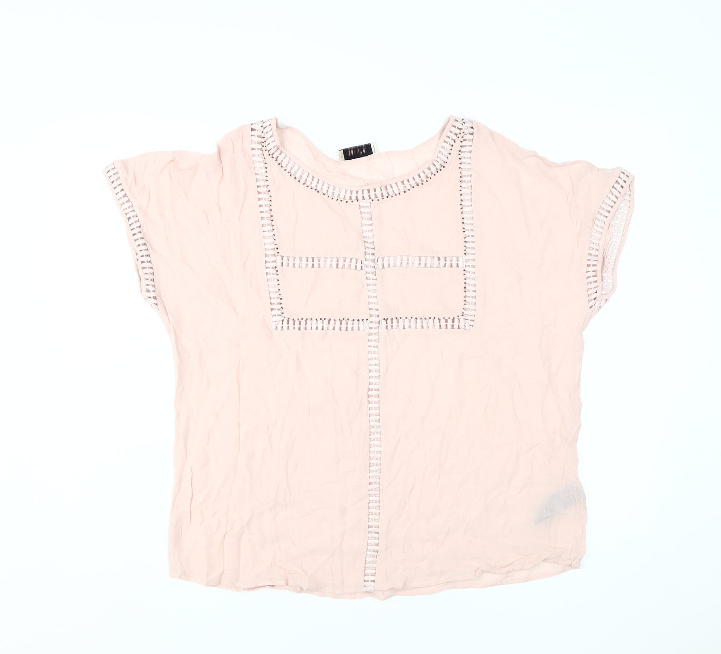 Marks and Spencer Women's Pink Crochet Blouse, Size 14